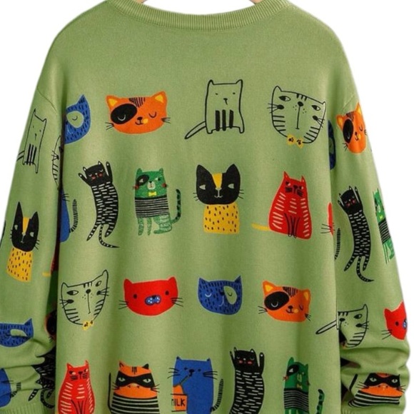 Sweater cats size large small and medium new SMALL MEDIUM LARGE XL - Picture 2 of 5